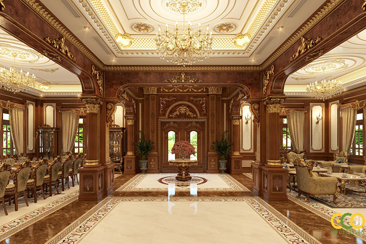 Thiết kế thi công nội thất trọn gói biệt thự phong cách hoàng gia Chú Thịnh - Hải Phòng