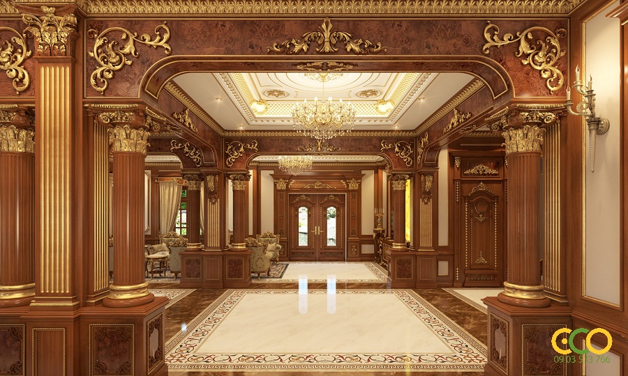 Thiết kế nội thất biệt thự tân cổ điển phong cách hoàng gia nổi bật