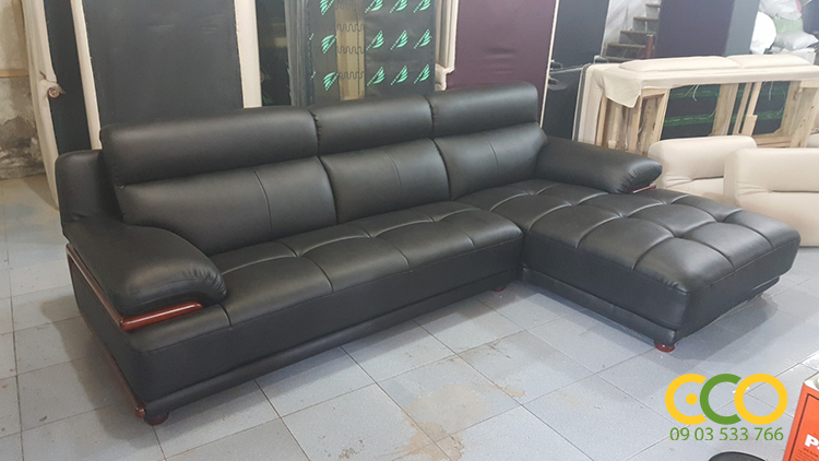 Mẫu sofa góc màu đen