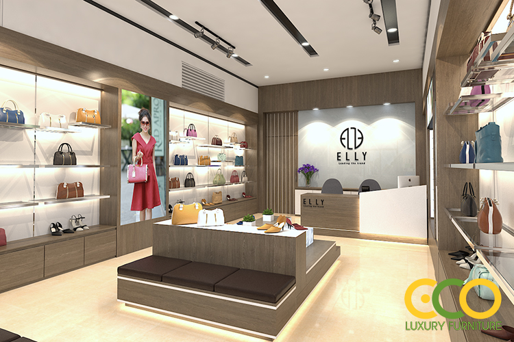 Thiết kế thi công nội thất Showroom túi sách