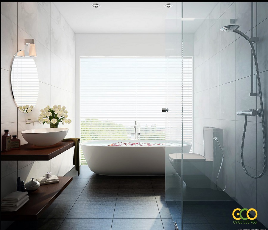 Thiết kế thi công nội thất wc chung cư sang chảnh 